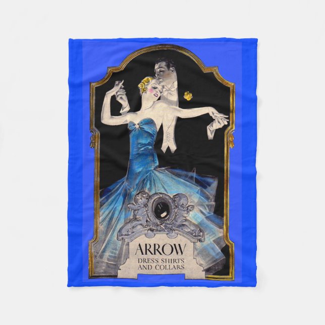 1920s Leyendecker Arrow shirt ad no. 1 Fleece Blanket (Front)
