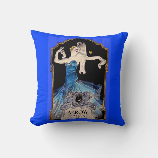 1920s Leyendecker Arrow shirt ad no. 1 Throw Pillow (Front)