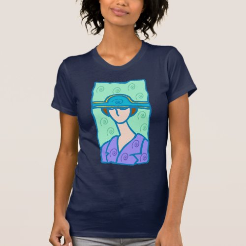 1920s Libra Woman in purple T_Shirt