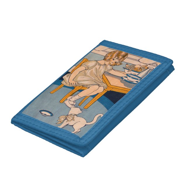 1920s little girl and her little white cat tri-fold wallet (Bottom)