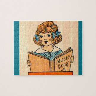 1920s little girl with music book jigsaw puzzle