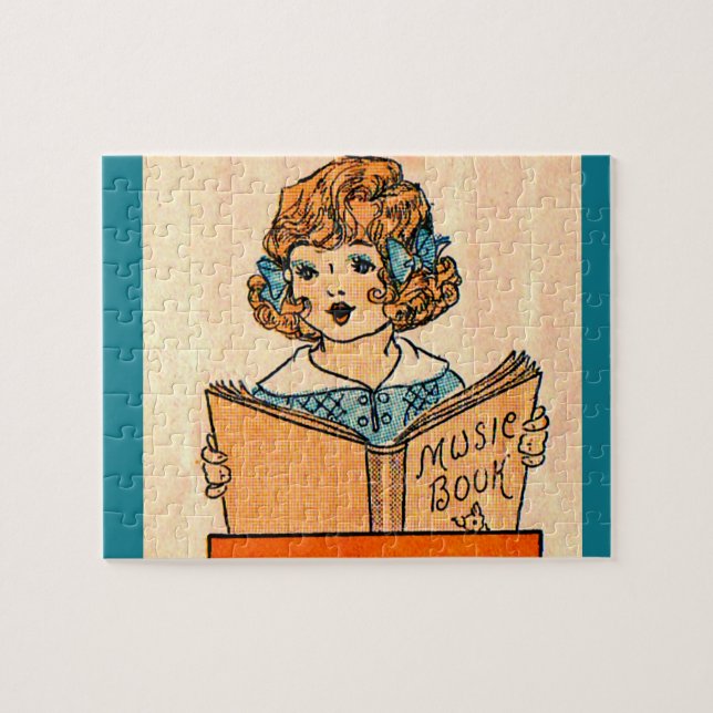1920s little girl with music book jigsaw puzzle (Horizontal)