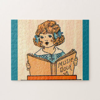 1920s little girl with music book jigsaw puzzle