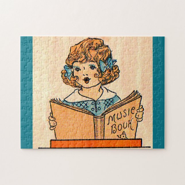 1920s little girl with music book jigsaw puzzle (Horizontal)