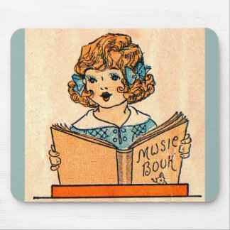 1920s little girl with music book mouse pad