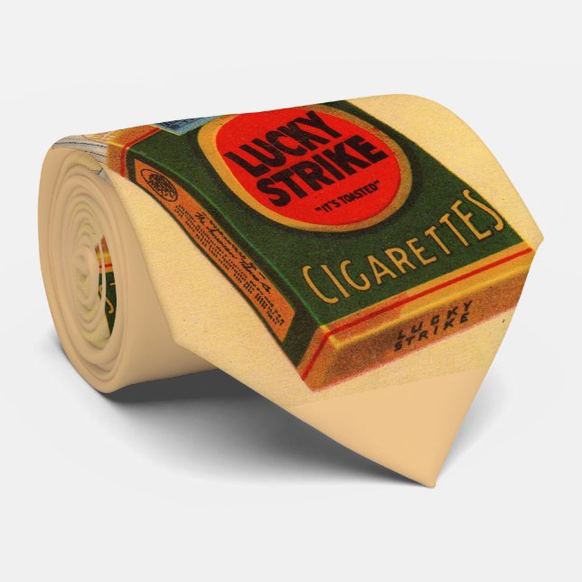 1920s Lucky Strikes ad print Neck Tie (Rolled)