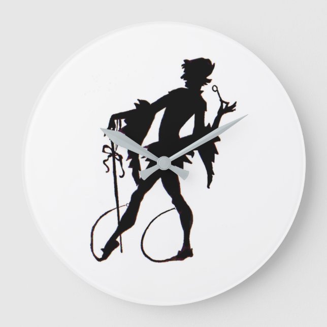 1920s magician silhouette large clock (Front)