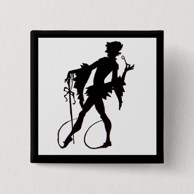 1920s magician silhouette pinback button (Front)