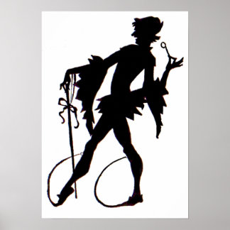1920s magician silhouette poster