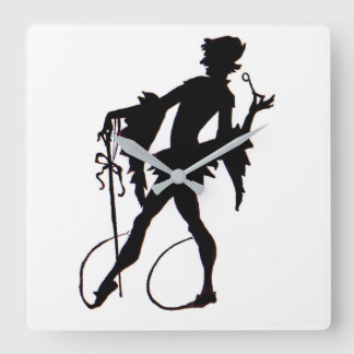 1920s magician silhouette square wall clock