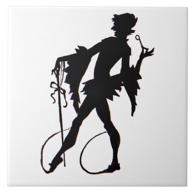 1920s magician silhouette tile (Front)