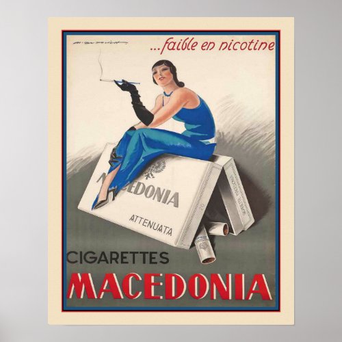 1920s Marcello Dudovich Macedonia Cigarettes Poster
