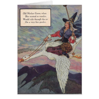1920s Mother Goose riding her giant goose Cards