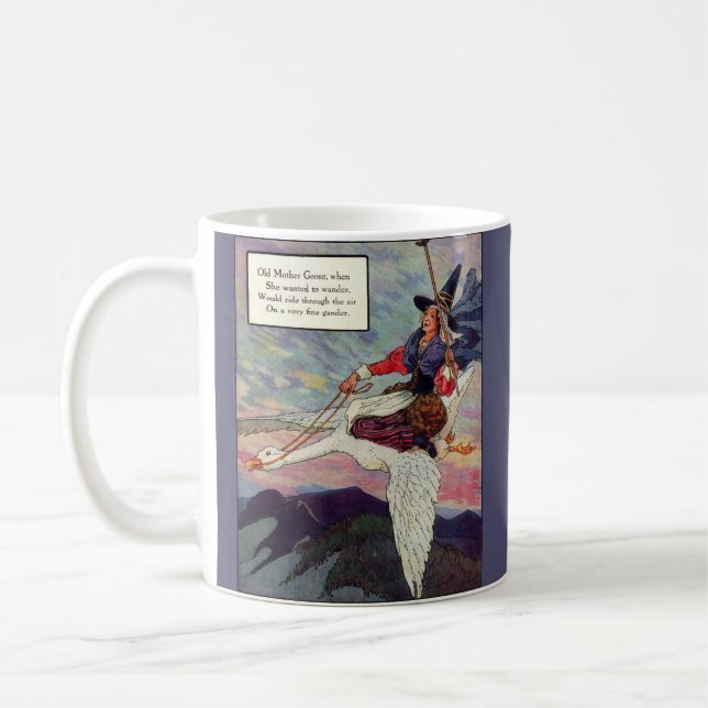 1920s Mother Goose riding her giant goose Coffee Mug (Left)
