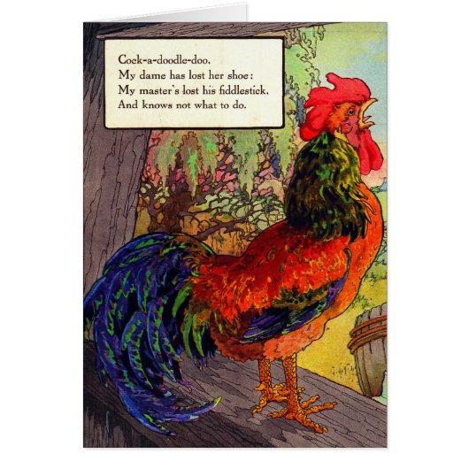 1920s Mother Goose - rooster Cards (Front)