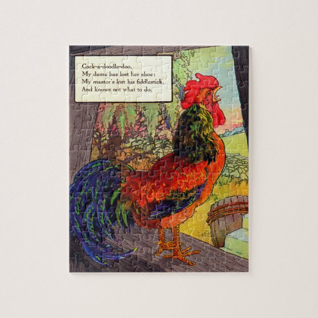 1920s Mother Goose - rooster Jigsaw Puzzle (Vertical)