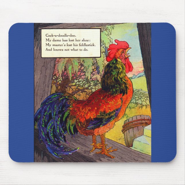 1920s Mother Goose - rooster Mouse Pad (Front)