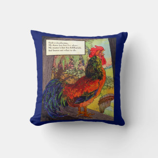 1920s Mother Goose - rooster Throw Pillow