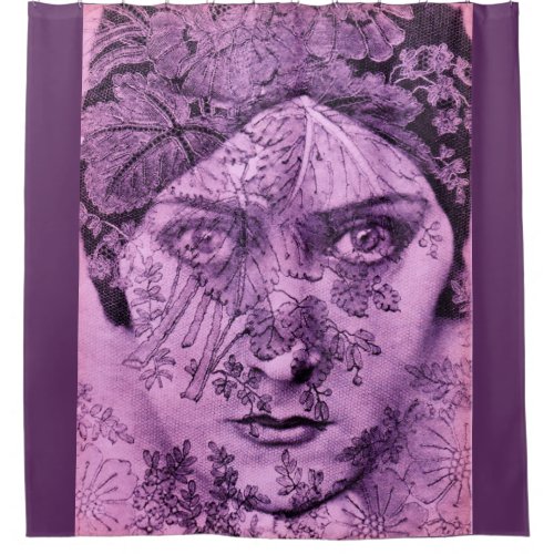 1920s movie star Gloria Swanson in lavender Shower Curtain