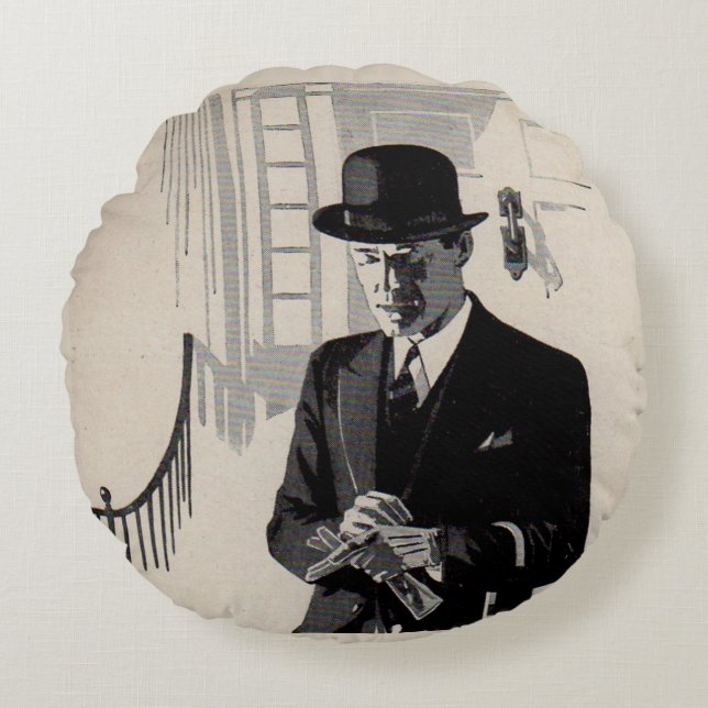 1920s Mr. Natty the sharp dressed man Round Pillow (Front)