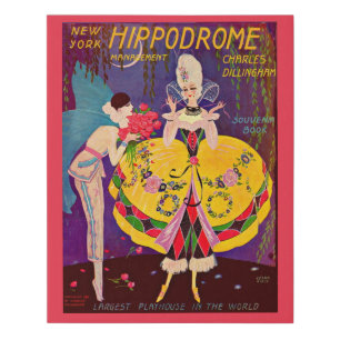 1920s New York Hippodrome program cover  Faux Canvas Print