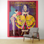 1920s New York Hippodrome program cover print Tapestry<br><div class="desc">Pierrot and Pierrette in colorful 1920s art deco.  A marvelous Jazz Age image makes an equally marvelous tapestry for the theater decor,  theatre decor,  eclectic decor.  Wanna see more old? Here's the Facebook page for my store: www.facebook.com/the_olden_eye.  And here's my blog! www.fullservicebohemian.blogspot.com</div>
