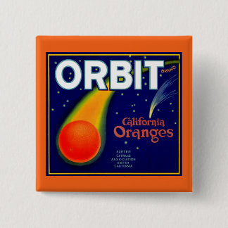 1920s Orbit Oranges fruit crate label Button