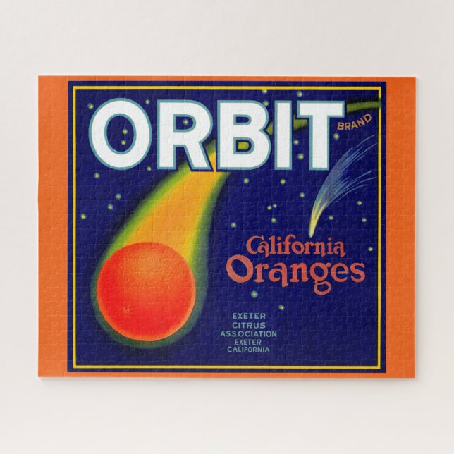 1920s Orbit Oranges fruit crate label Jigsaw Puzzle (Horizontal)
