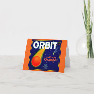 1920s Orbit Oranges fruit crate label Note Card