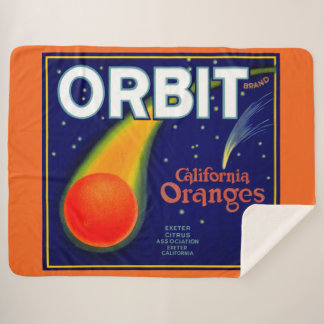 1920s Orbit Oranges fruit crate label print Sherpa Blanket