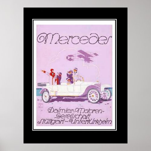 1920s Passanger Car Vintage Poster