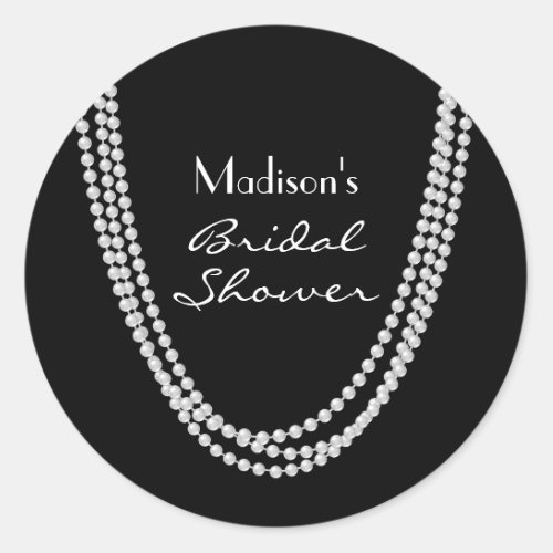 1920s Pearl Bridal Shower  Classic Round Sticker