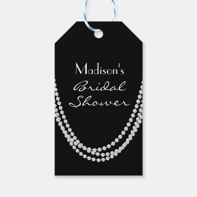 1920's Pearl Bridal Shower Gift Tags (Front)
