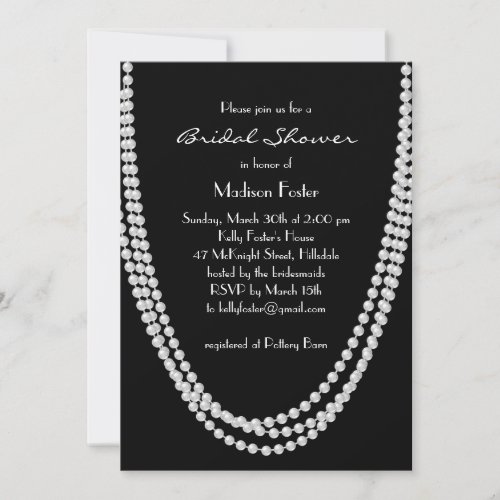 1920s Pearl Bridal Shower Invitation