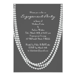 1920's Pearl Engagement Party Invitation - gray