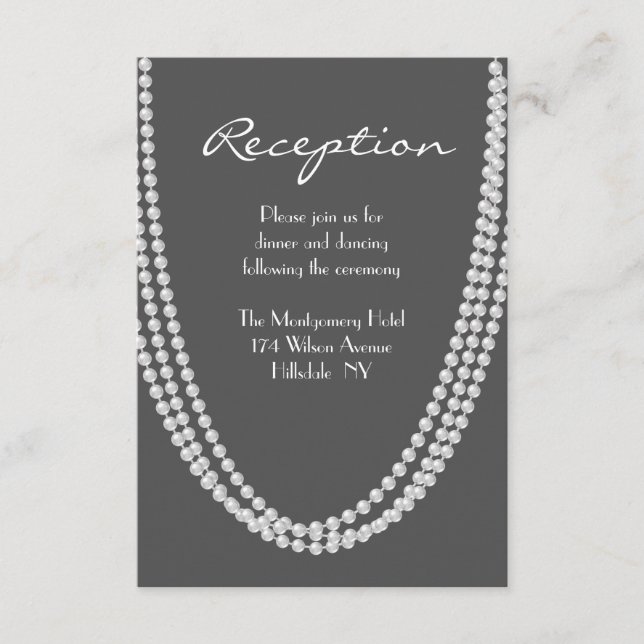 1920's Pearl Reception Card - gray (Front)