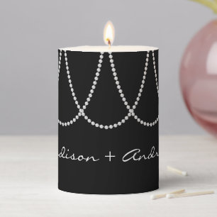 1920's Pearl Wedding Pillar Candle