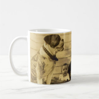 1920s pitbull guards baby coffee mug