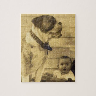 1920s pitbull guards baby jigsaw puzzle