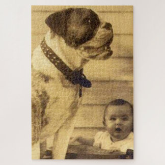 1920s pitbull guards baby jigsaw puzzle