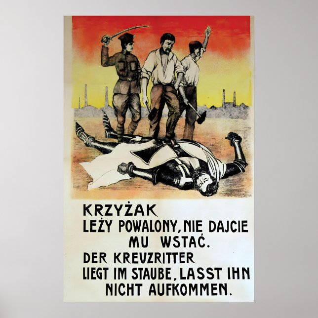 1920s Polish Anti-German Poster The crusader is (Front)
