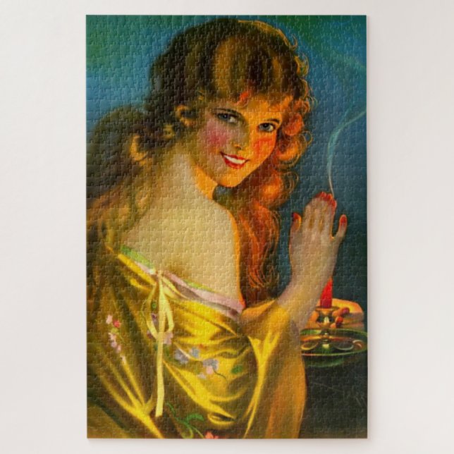 1920s pretty lady jigsaw puzzle (Vertical)