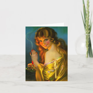 1920s pretty lady note card