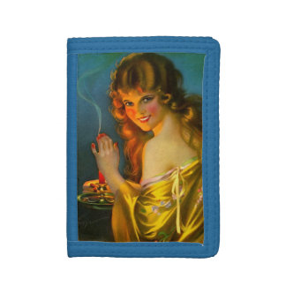 1920s pretty lady print trifold wallet