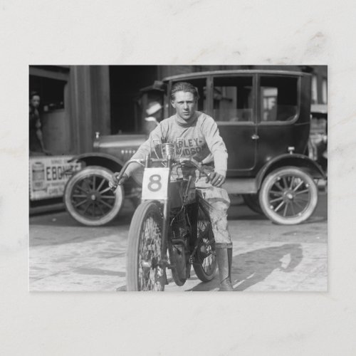 1920s Racing Motorcycle Postcard