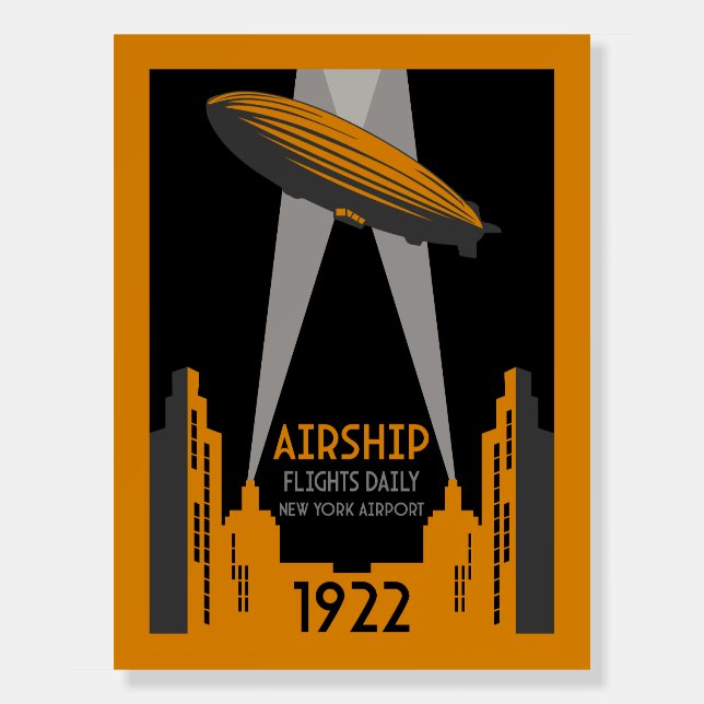 1920's Retro Airship Travel Foam Board (Front)
