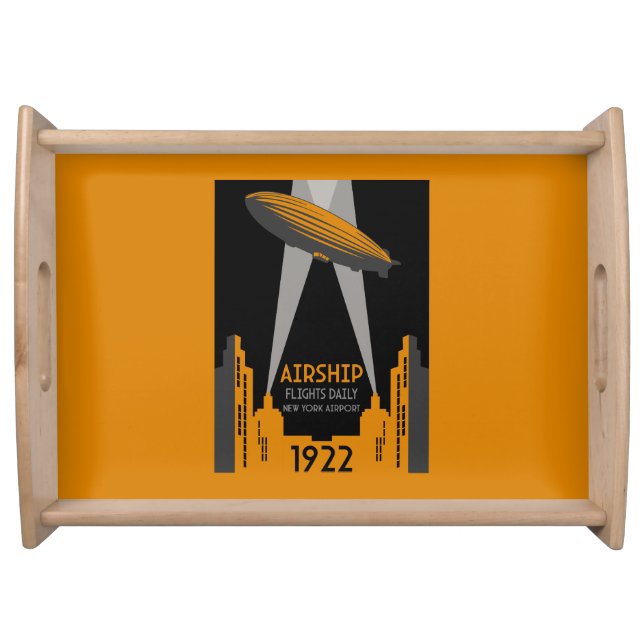 1920's Retro Airship Travel Serving Tray (Front)