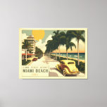 1920s Retro Miami Beach Ocean Drive Postcard Canvas Print<br><div class="desc">This is new art made in the style of the era. Not a reproduction of an actual postcard.</div>