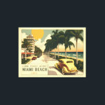 1920s Retro Miami Beach Ocean Drive Postcard Canvas Print<br><div class="desc">This is new art made in the style of the era. Not a reproduction of an actual postcard.</div>