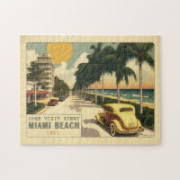 1920s Retro Miami Beach Ocean Drive Postcard